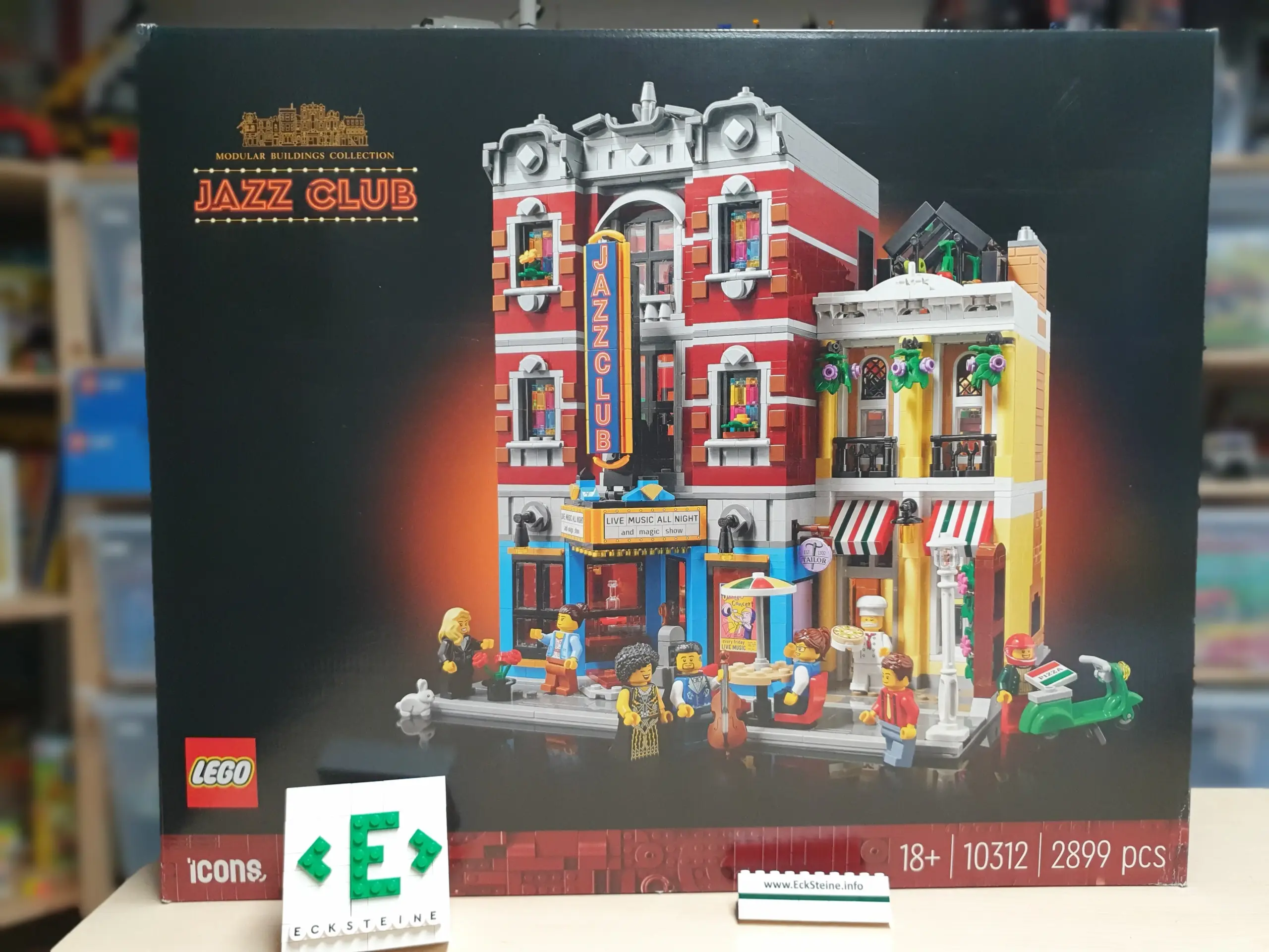 EckSteine Produktbild vom Set Jazzclub der Marke LEGO mit der Setnummer 10312 aus der Kategorie ICONS - CREATOR EXPERT.