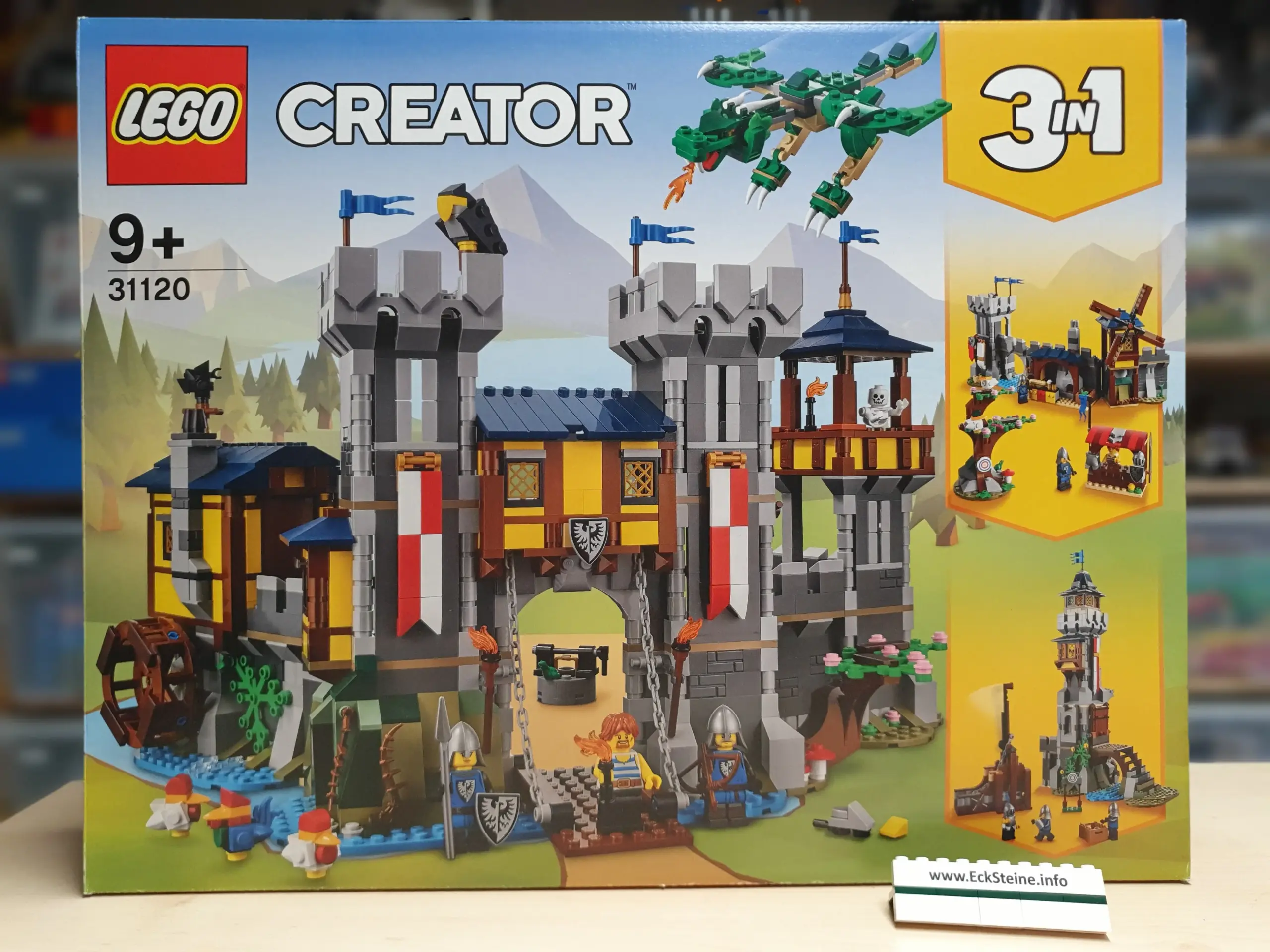 EckSteine Produktbild vom Set Mittelalterliche Burg der Marke LEGO mit der Setnummer 31120 aus der Kategorie CREATOR 3-IN-1.