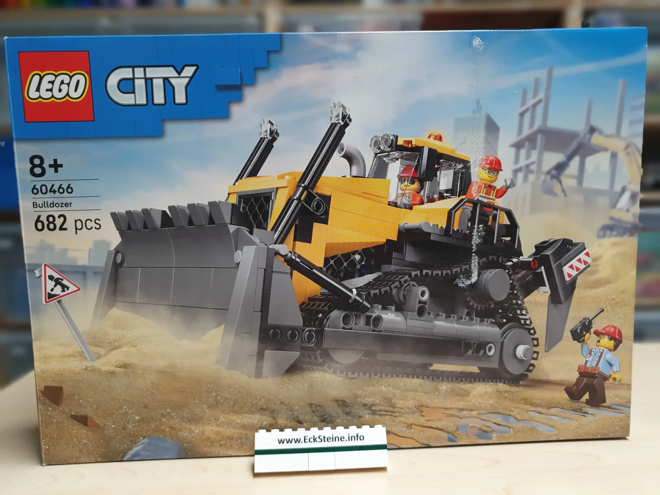 EckSteine Produktbild vom Set Gelber Bulldozer der Marke LEGO mit der Setnummer 60466 aus der Kategorie CITY.