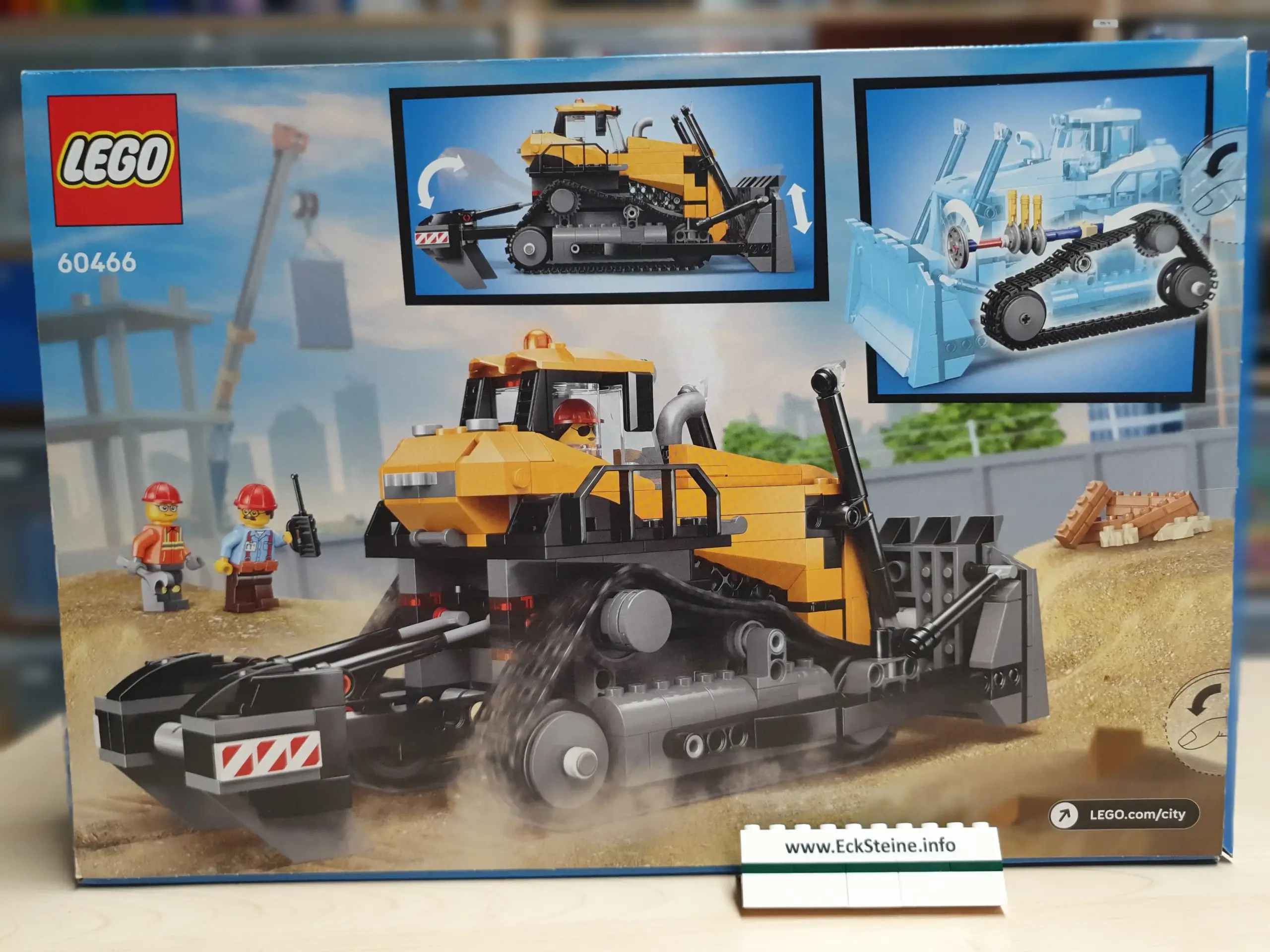 EckSteine Produktbild vom Set Gelber Bulldozer der Marke LEGO mit der Setnummer 60466 aus der Kategorie CITY.