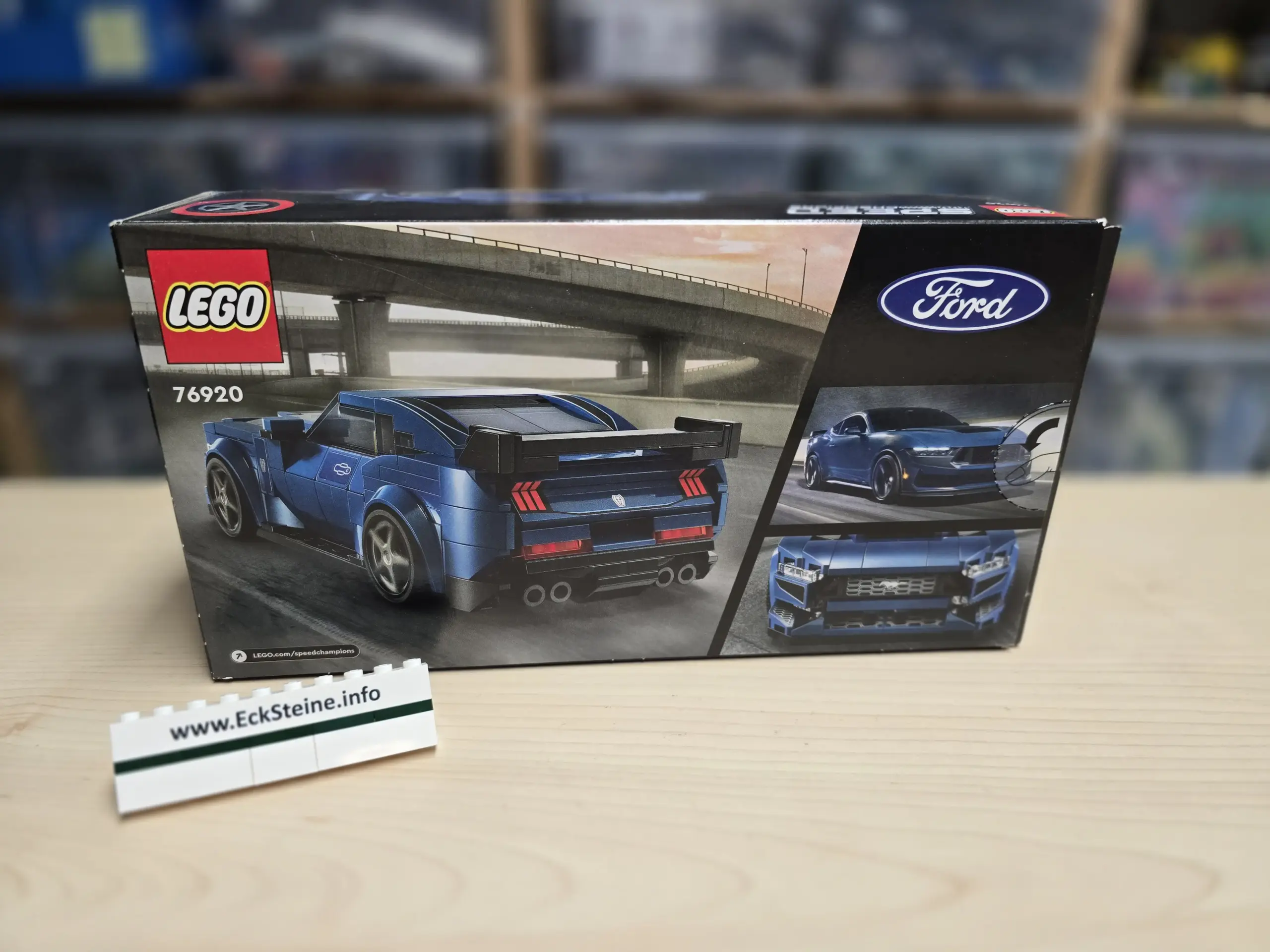 EckSteine Produktbild vom Set Ford Mustang Dark Horse Sportwagen der Marke LEGO mit der Setnummer 76920 aus der Kategorie SPEED CHAMPIONS.