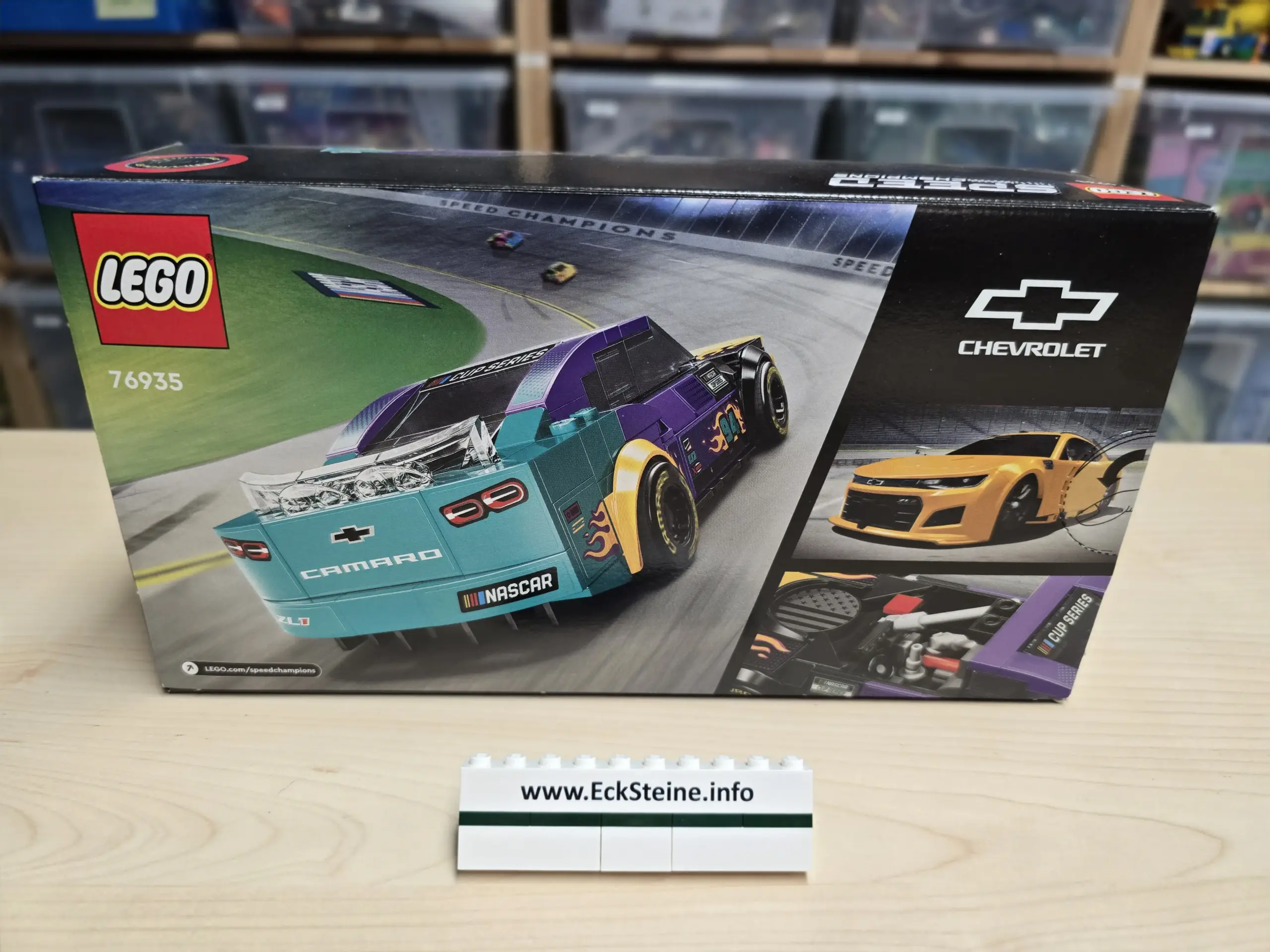 EckSteine Produktbild vom Set NASCAR Next Gen Chevrolet Camaro ZL1 der Marke LEGO mit der Setnummer 76935 aus der Kategorie SPEED CHAMPIONS.