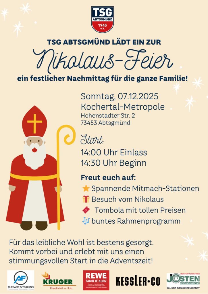 Nikolausfeier TSG Abtsgmünd 2025 Flyer