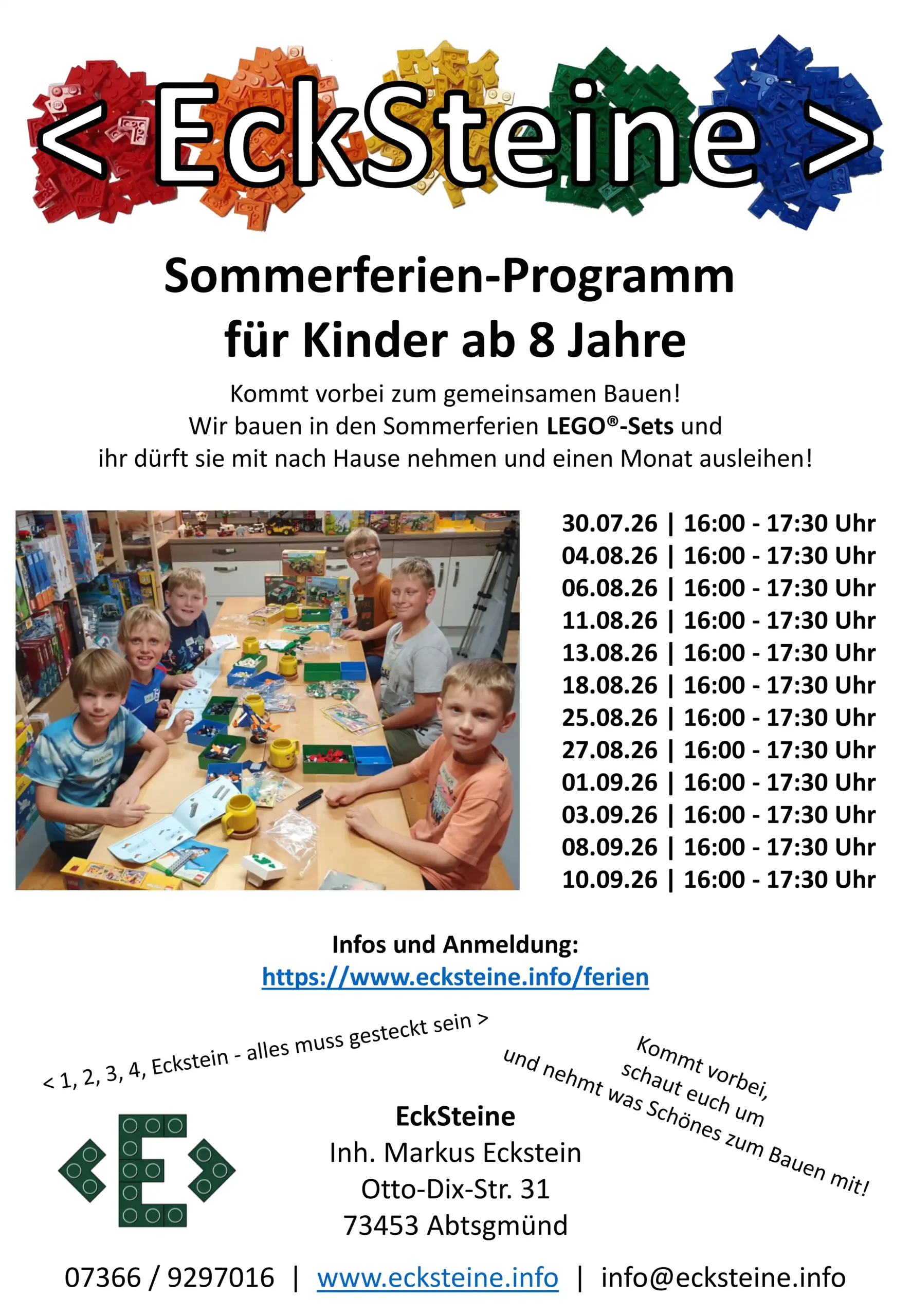 EckSteine Flyer Sommerferienprogramm 2026